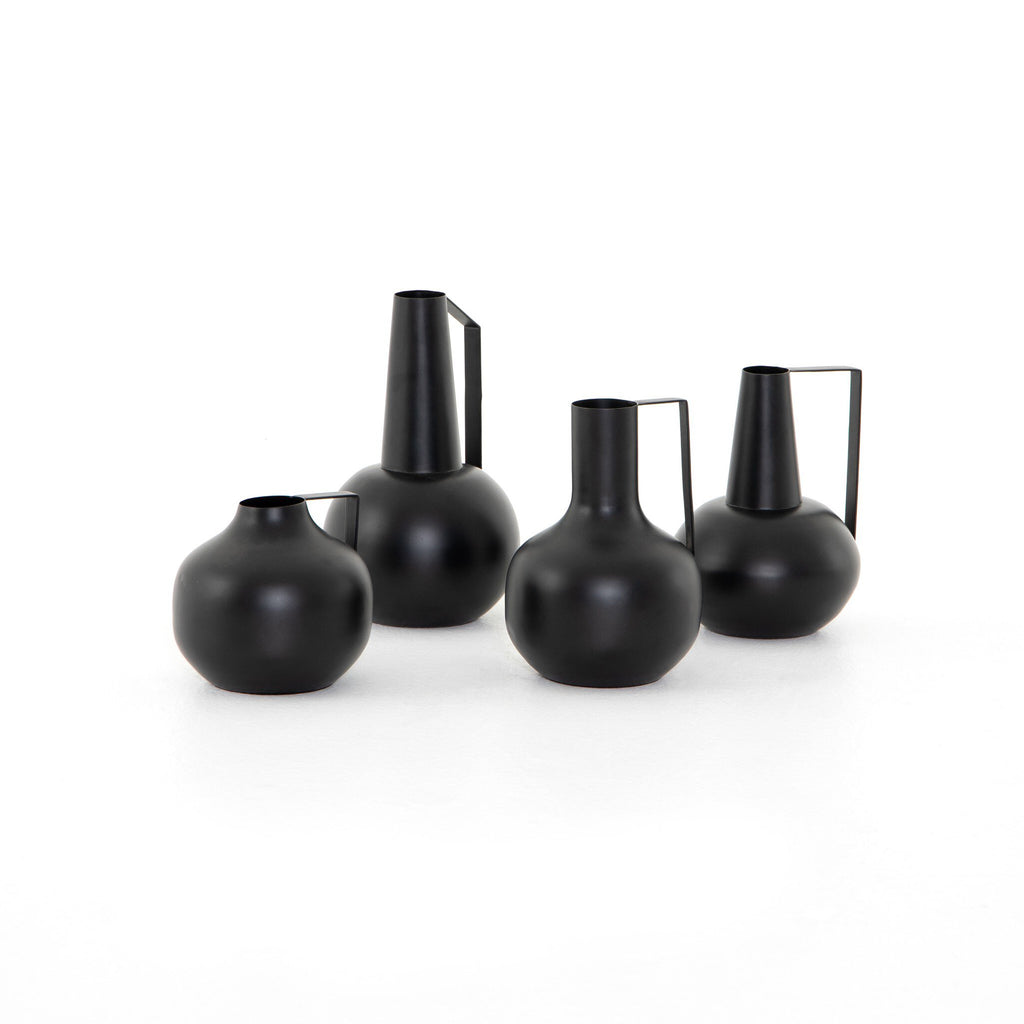Aleta Vases, Set Of 4 - Iron Matte Black