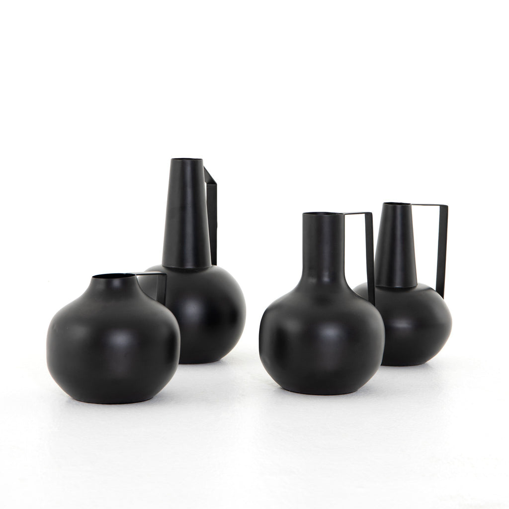 Aleta Vases, Set Of 4 - Iron Matte Black