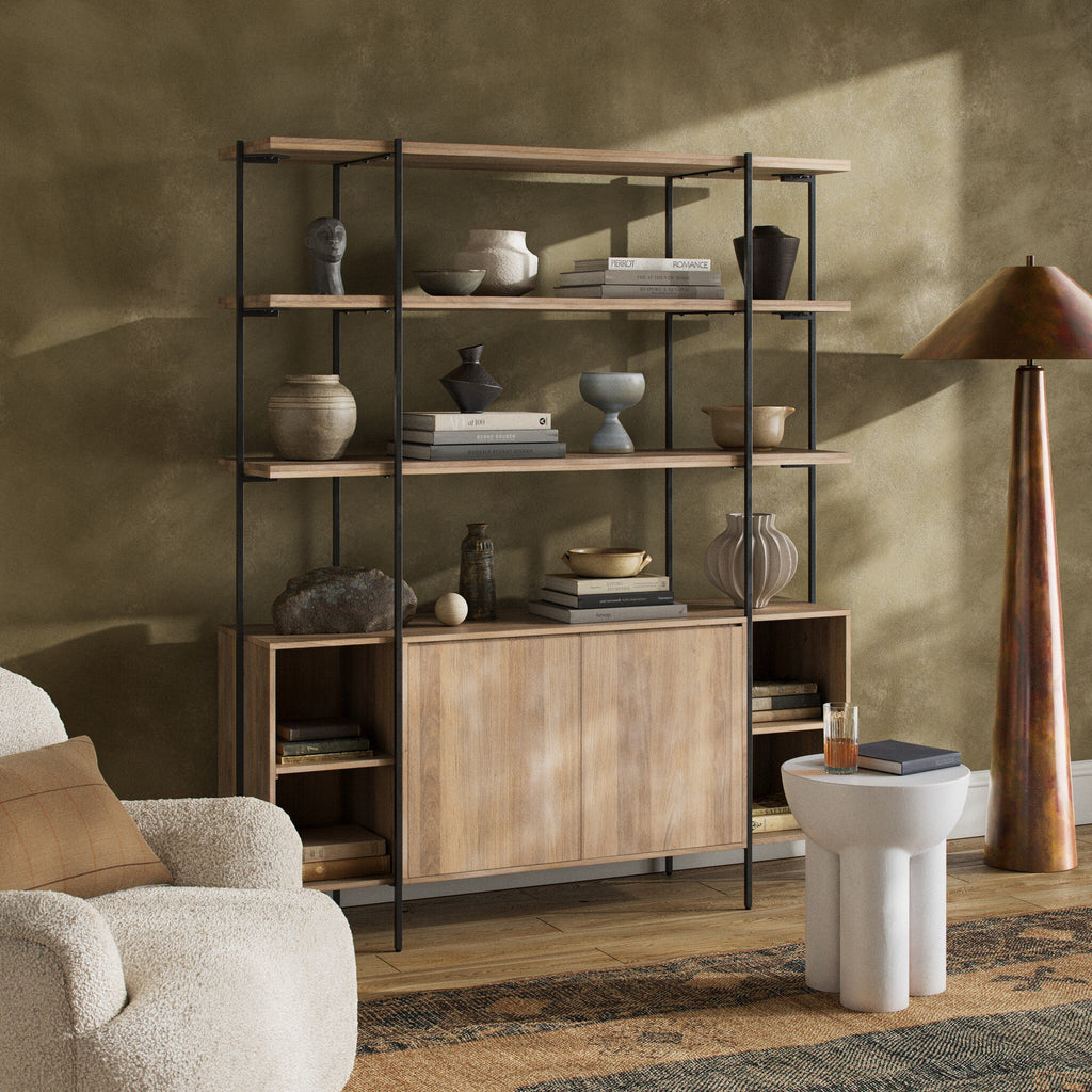 Elena Sideboard and Hutch - Satin Black