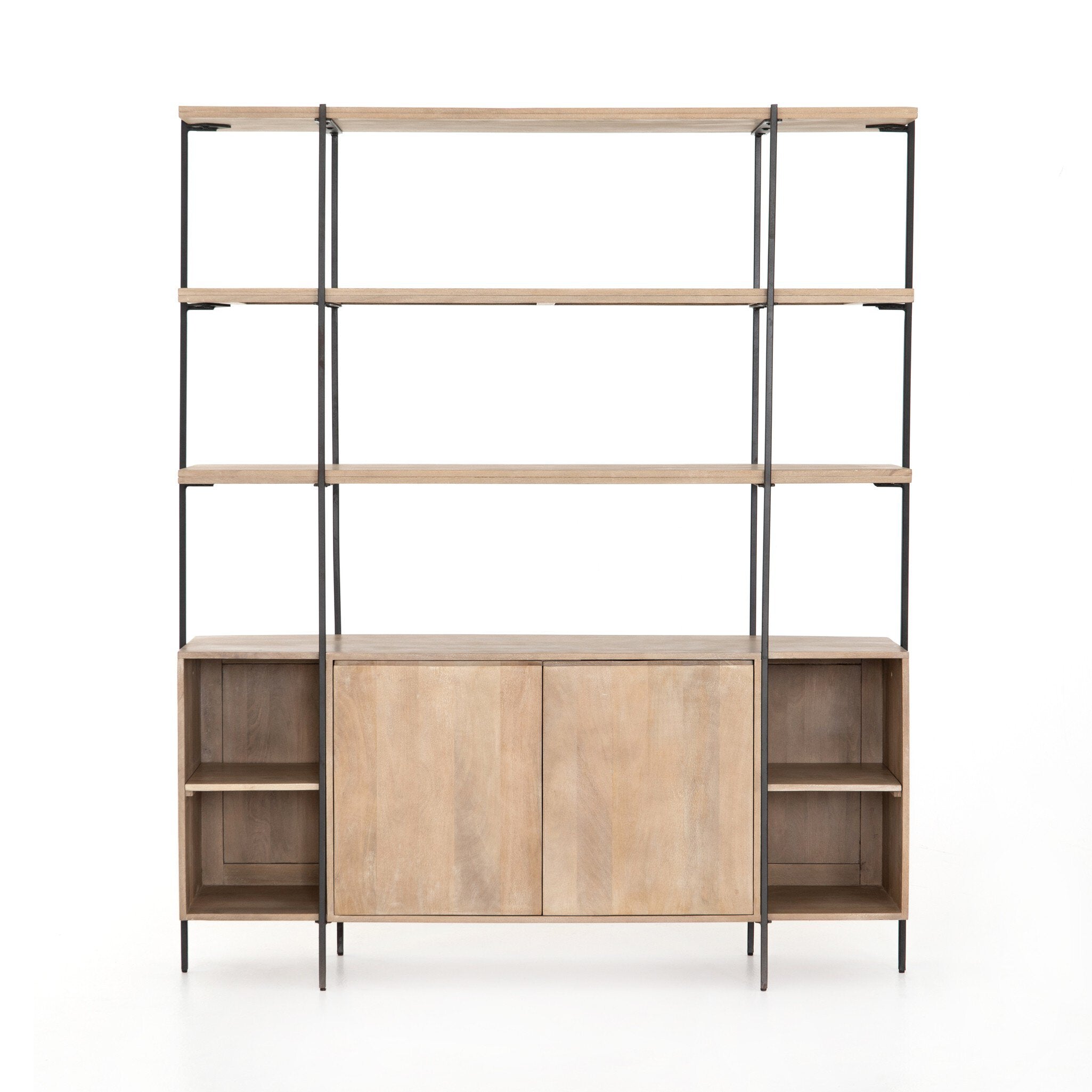 Elena Sideboard and Hutch - Satin Black