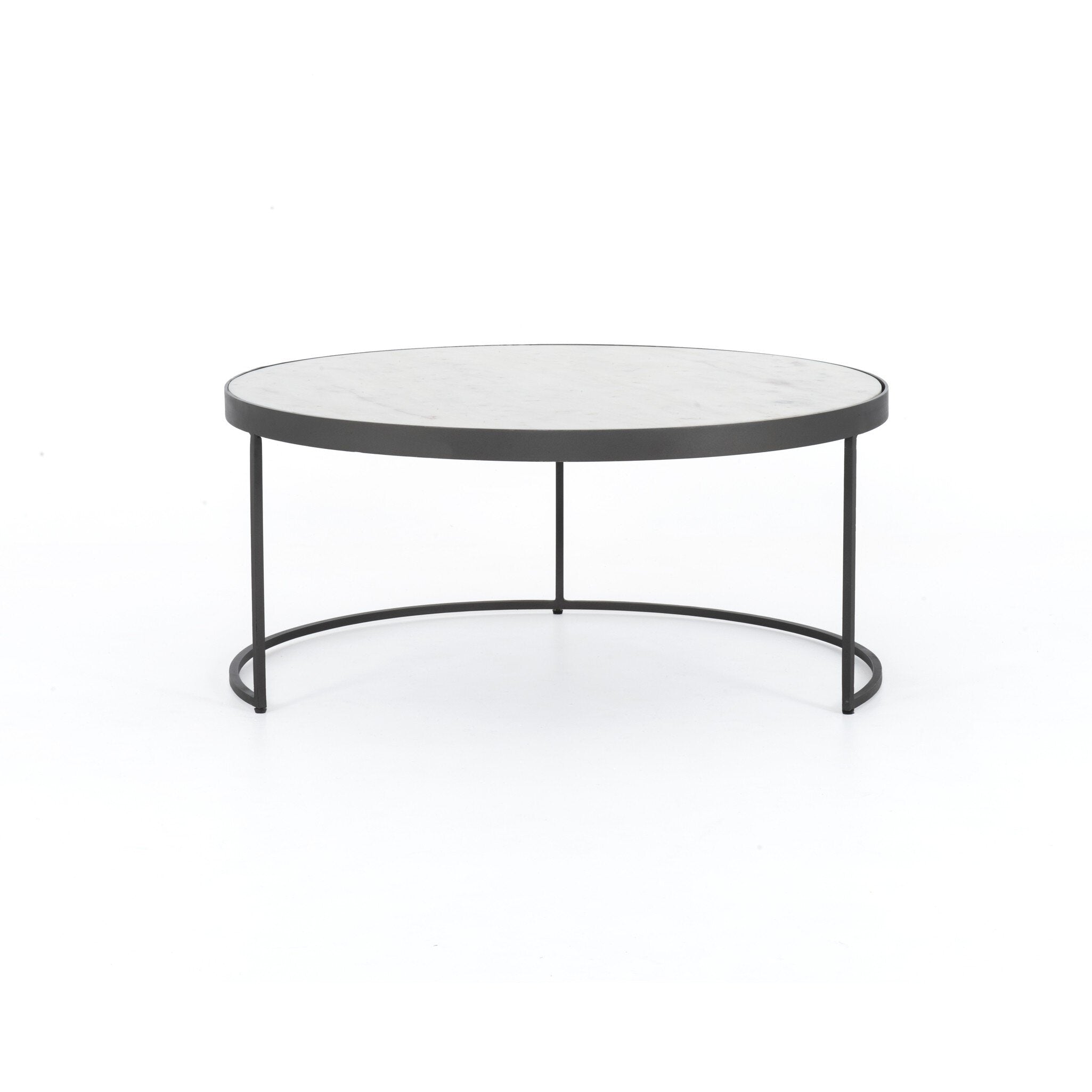 Evelyn Round Nesting Coffee Table - Gunmetal