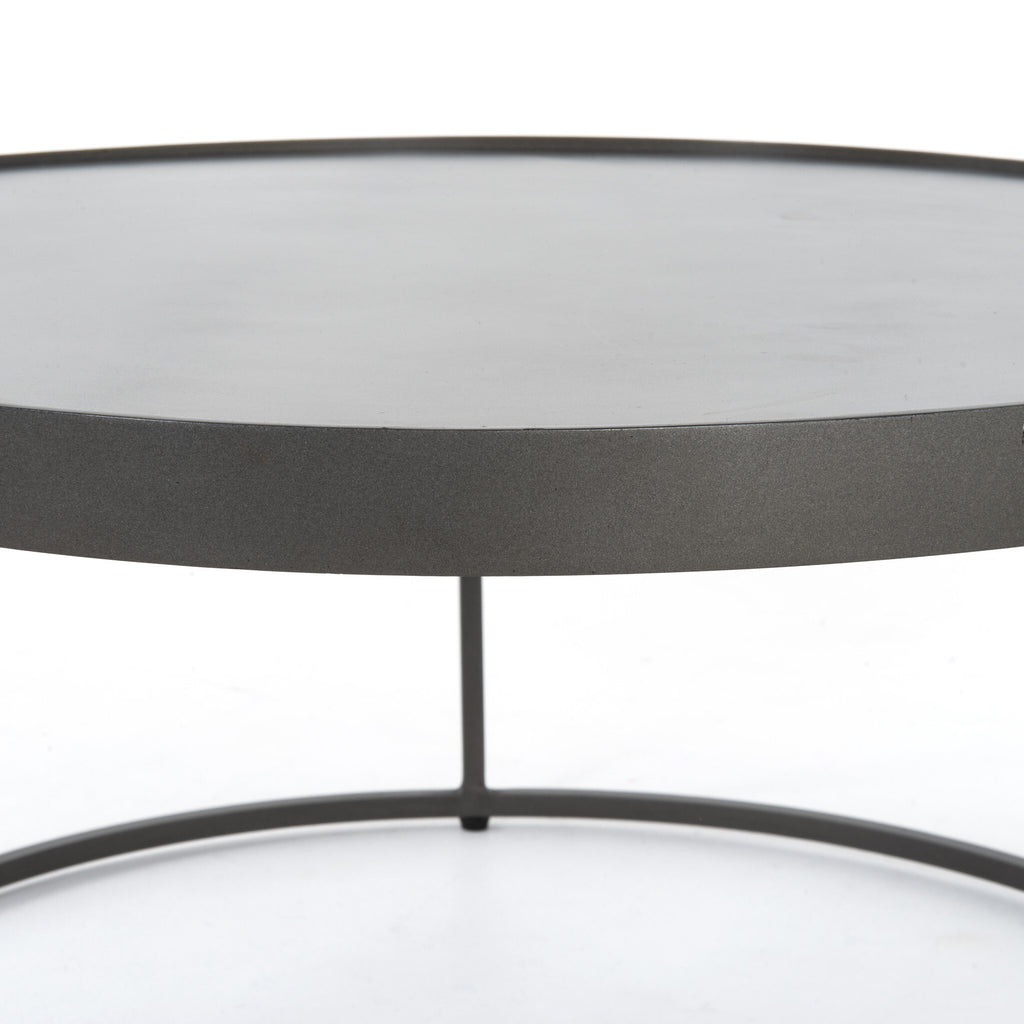 Evelyn Round Nesting Coffee Table - Gunmetal