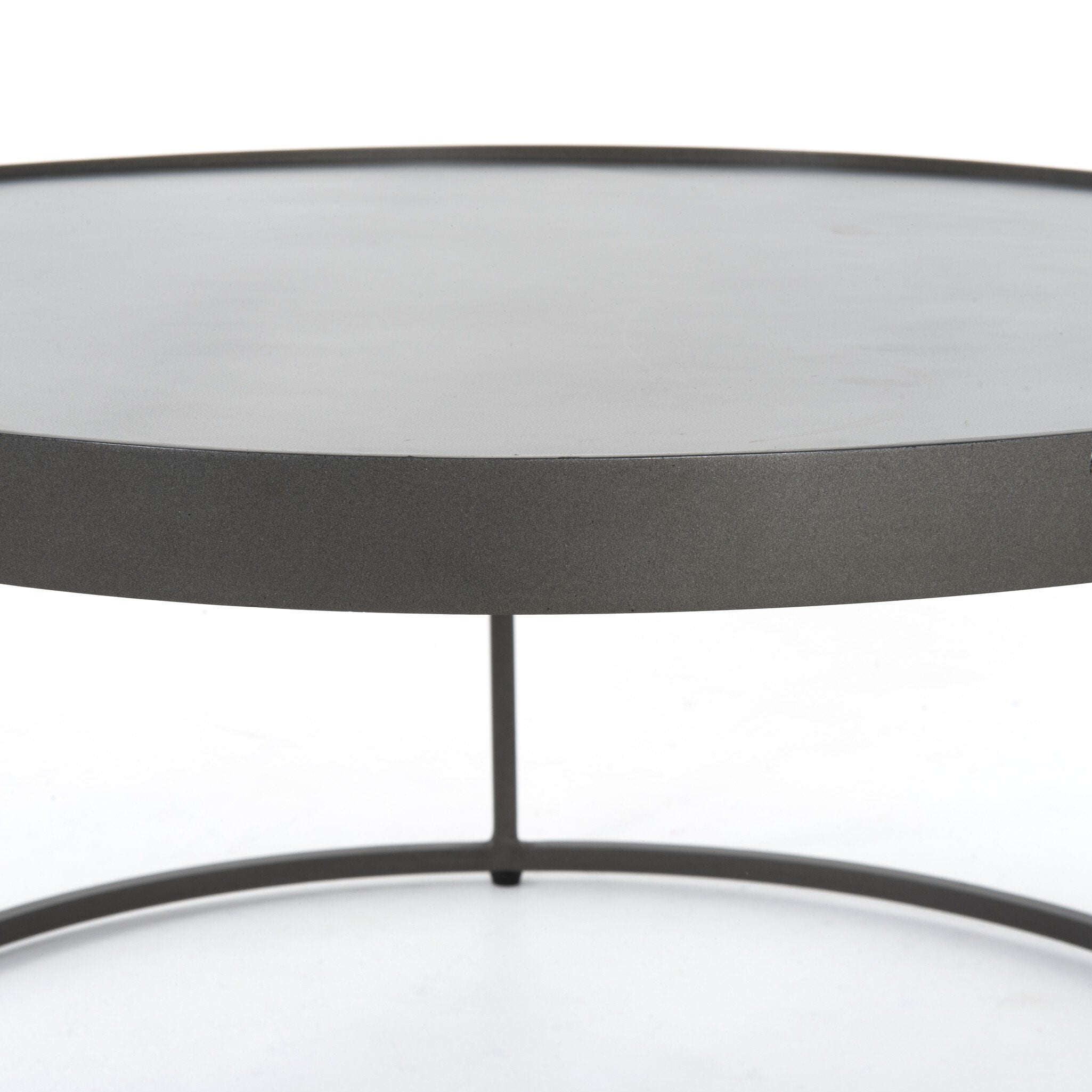 Evelyn Round Nesting Coffee Table - Gunmetal