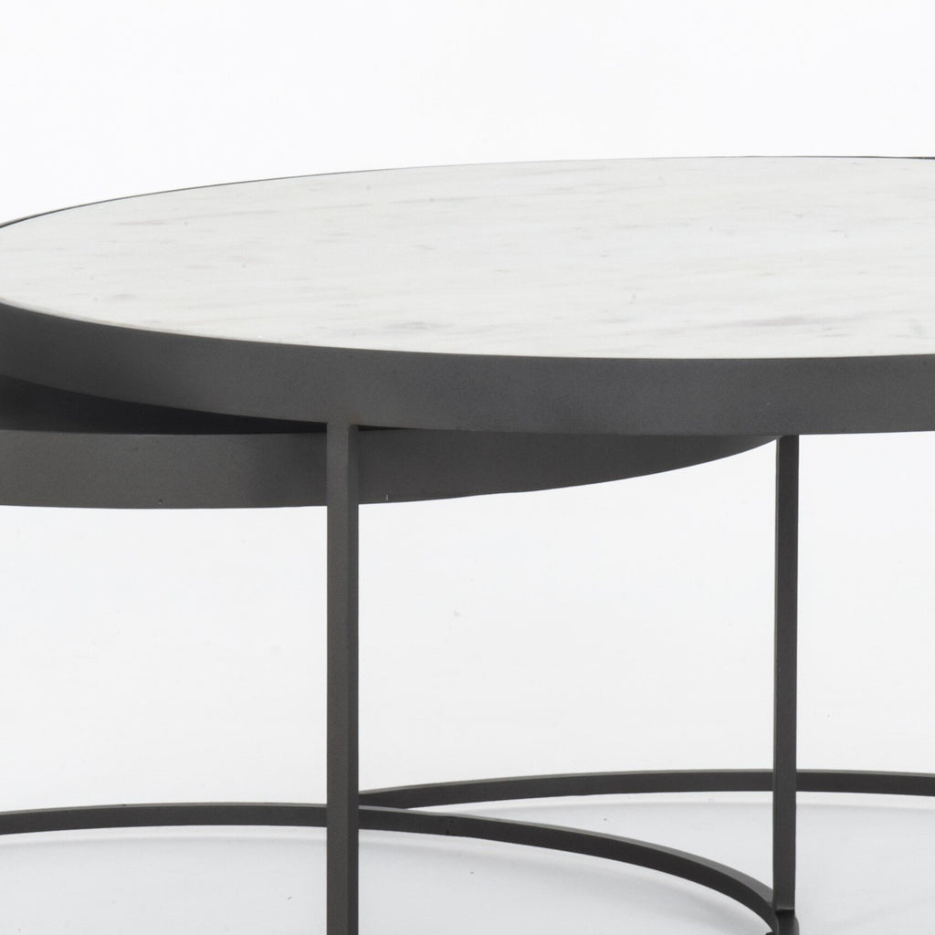 Evelyn Round Nesting Coffee Table - Gunmetal