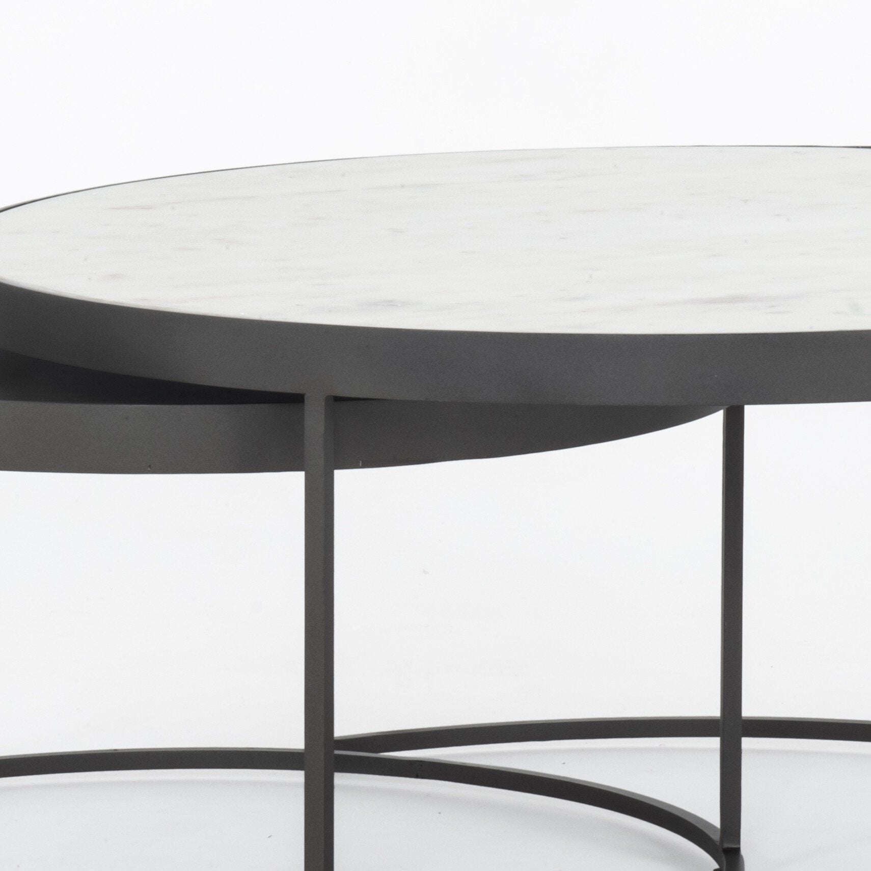 Evelyn Round Nesting Coffee Table - Gunmetal