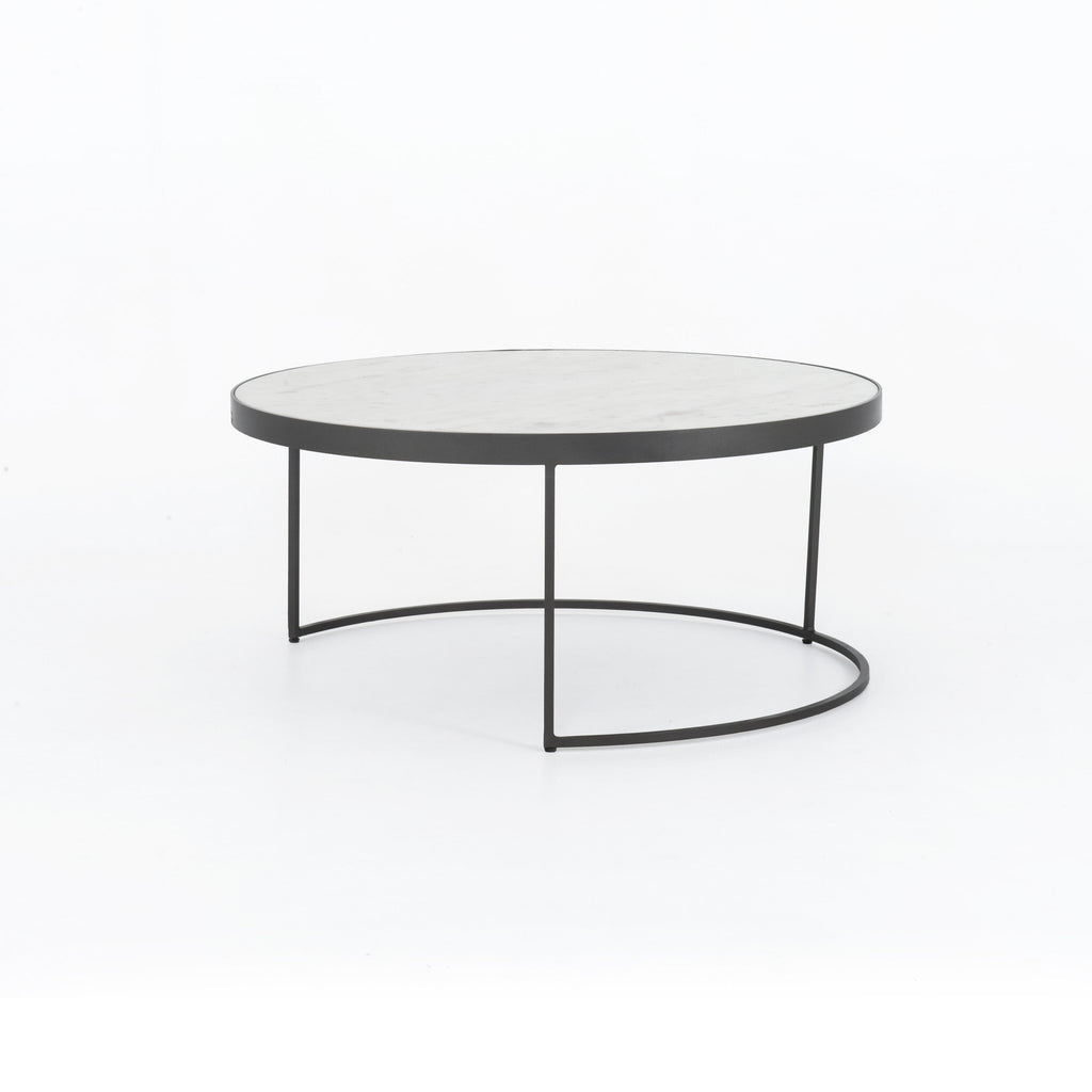 Evelyn Round Nesting Coffee Table - Gunmetal