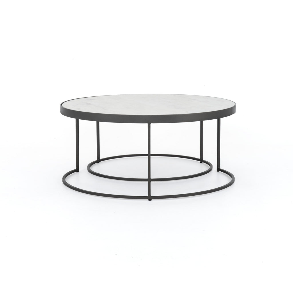 Evelyn Round Nesting Coffee Table - Gunmetal
