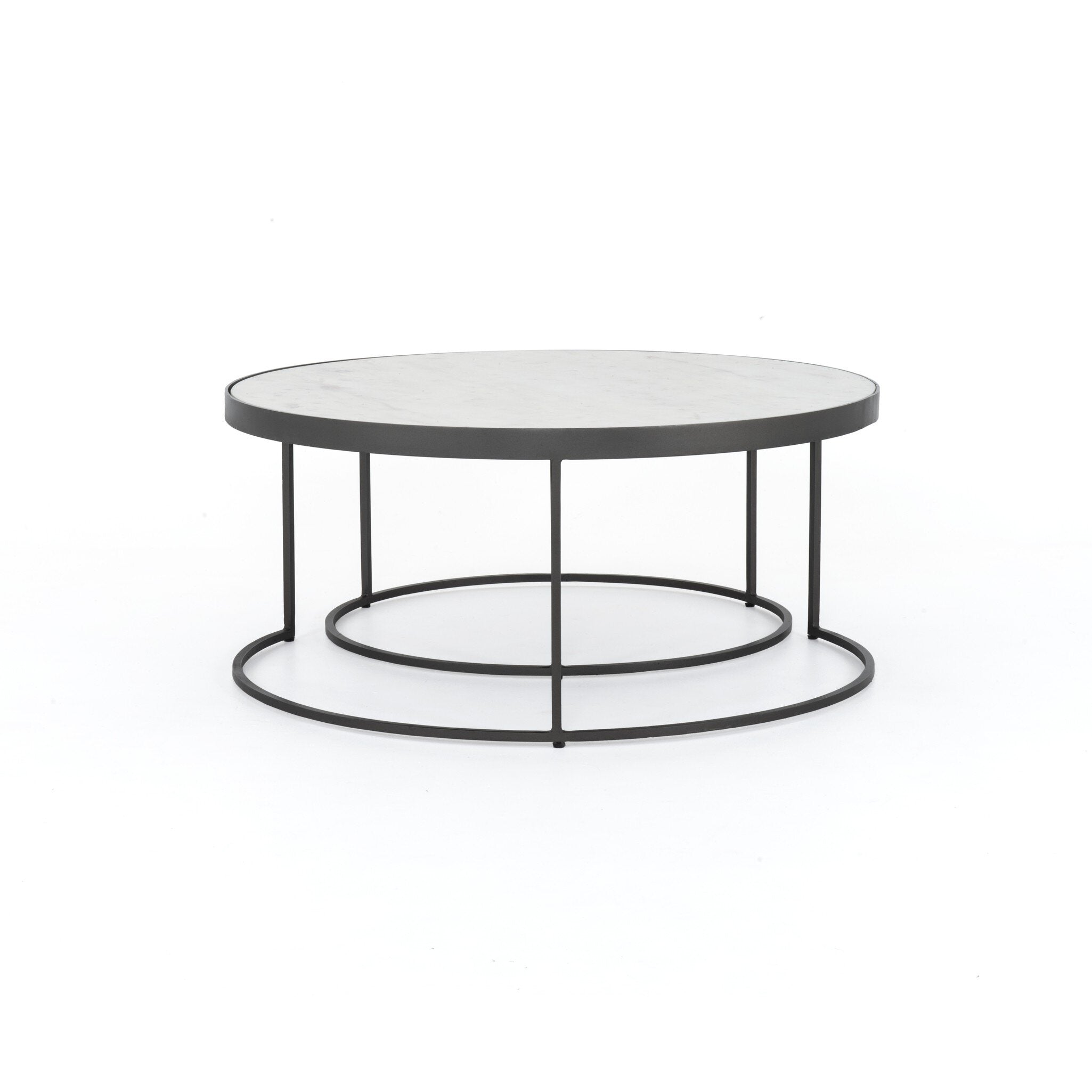 Evelyn Round Nesting Coffee Table - Gunmetal