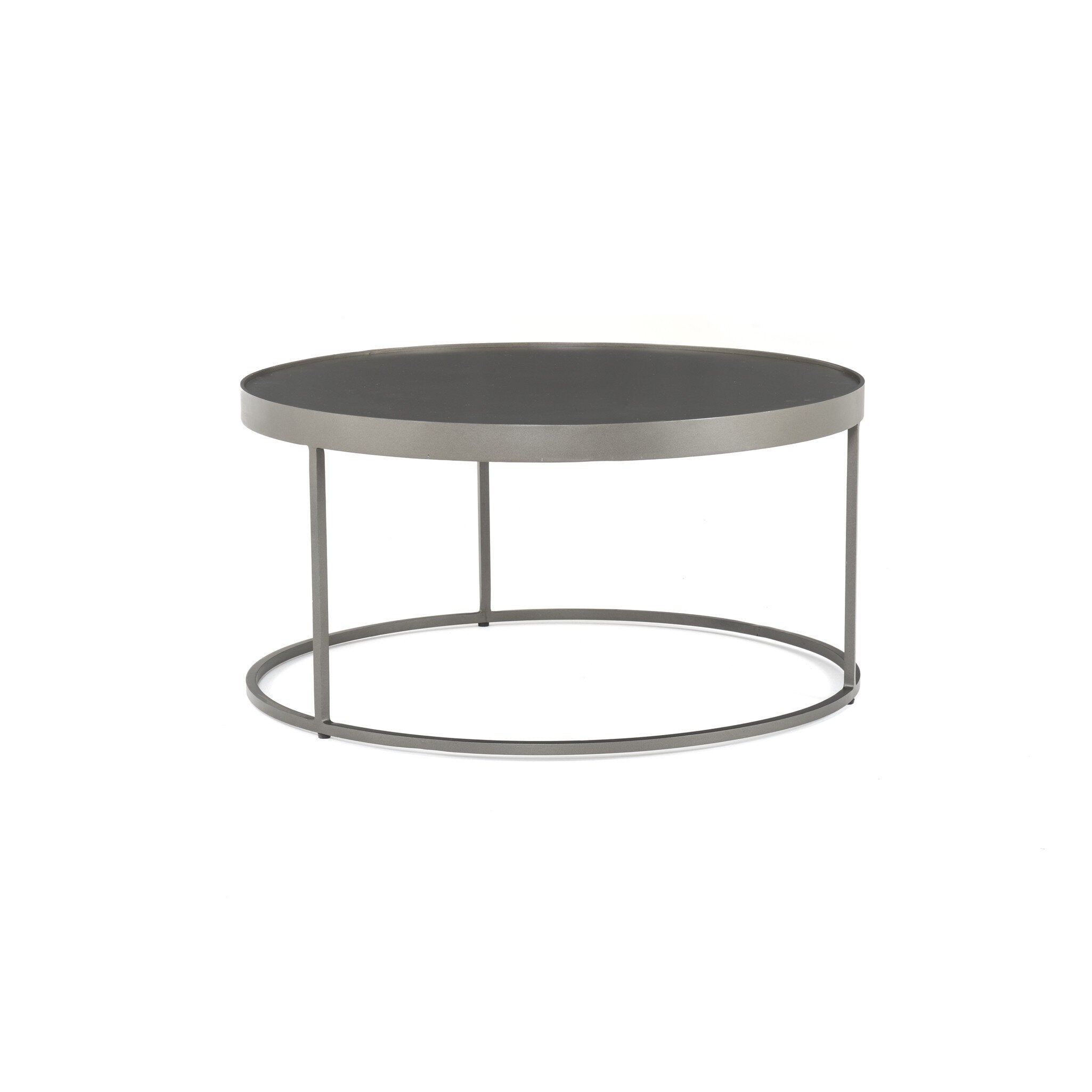 Evelyn Round Nesting Coffee Table - Gunmetal