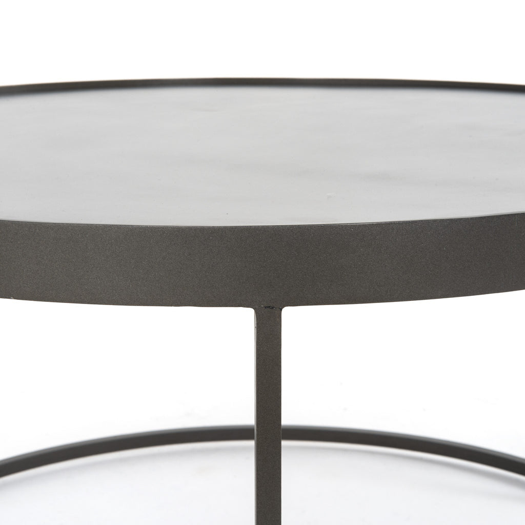 Evelyn Round Nesting Coffee Table - Gunmetal