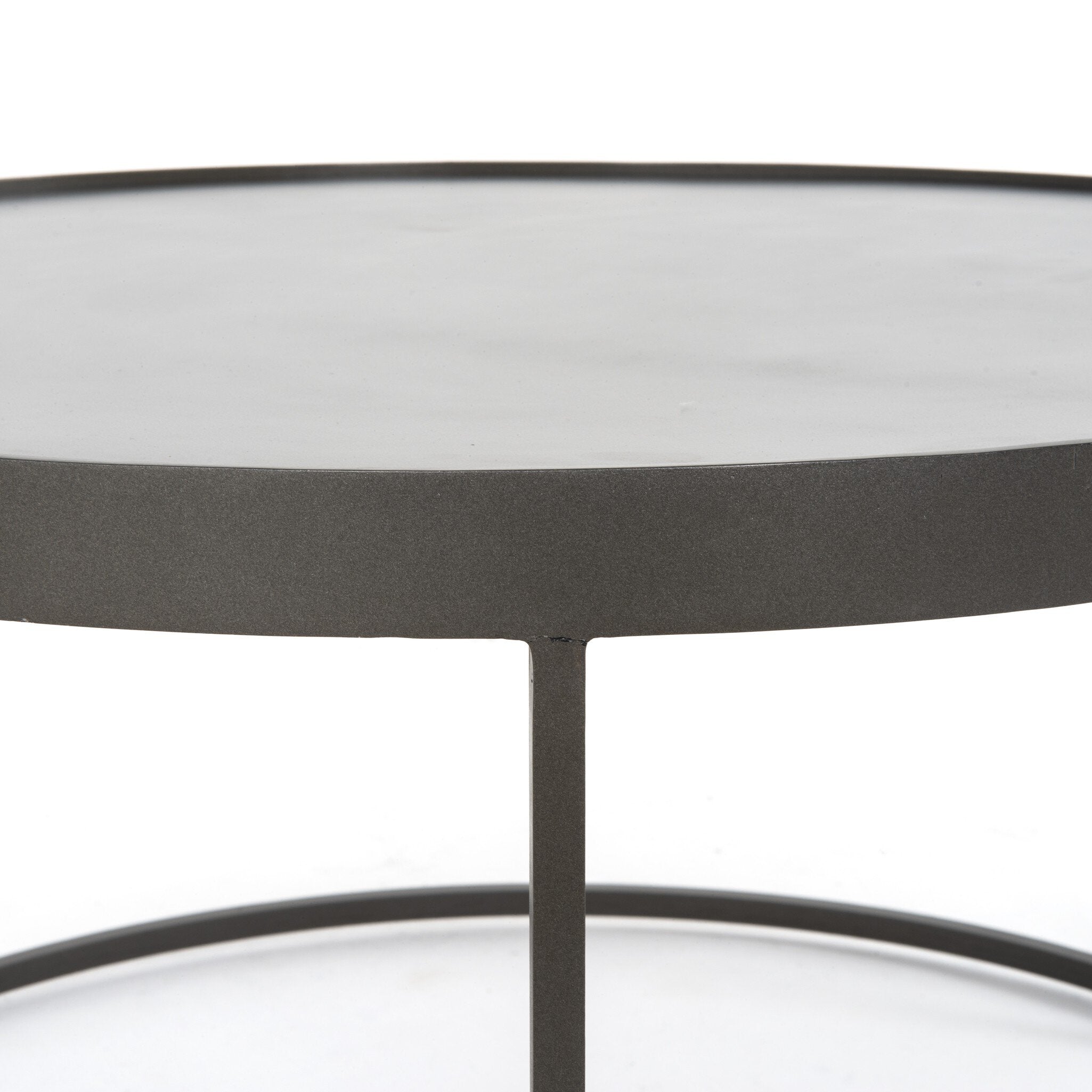 Evelyn Round Nesting Coffee Table - Gunmetal