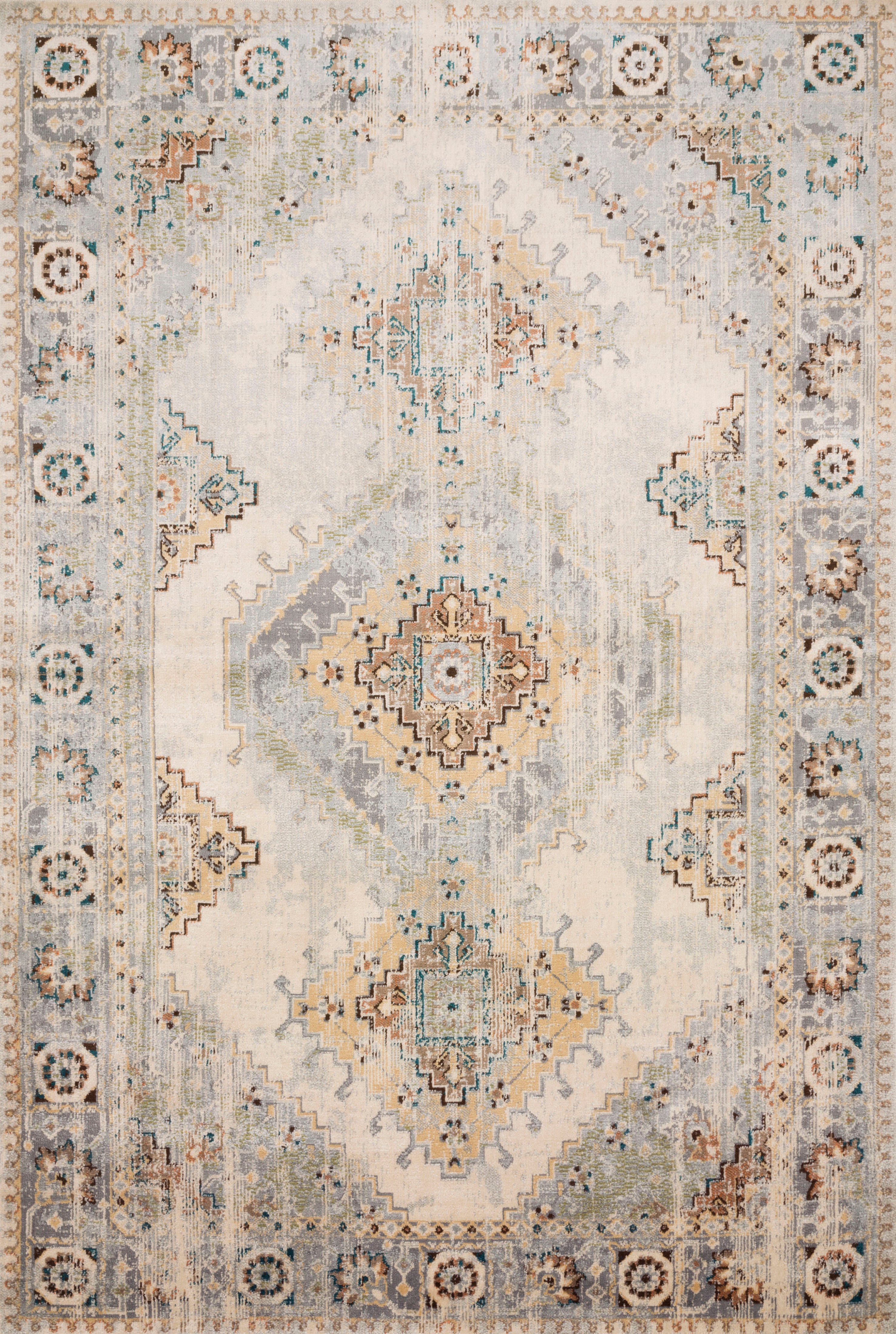 Loloi II | Isadora Collection | Oatmeal / Silver | ISA-01