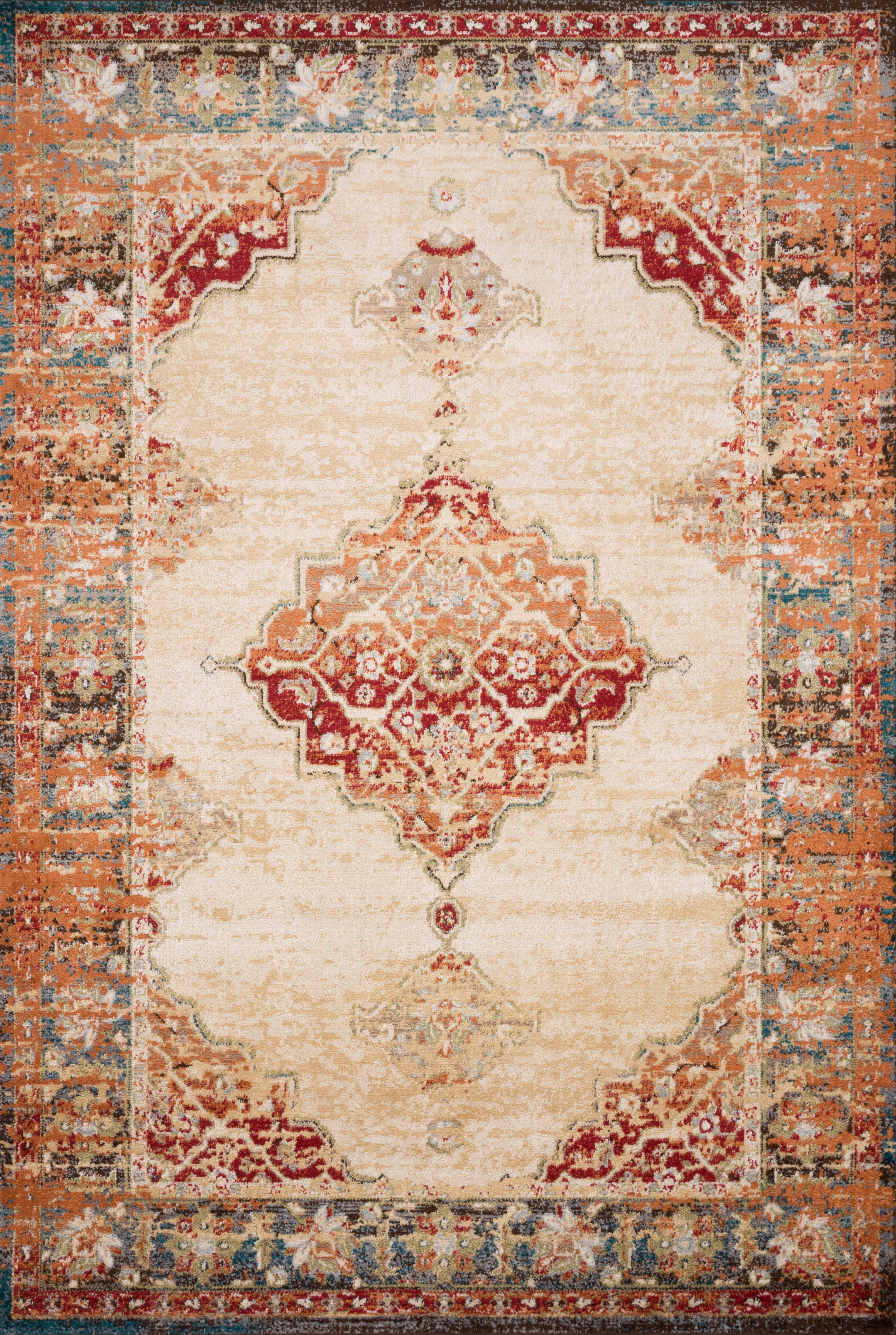 Loloi II | Isadora Collection | Ant. Ivory / Sunset | ISA-04
