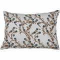 Jaimala Teal on White Pillow