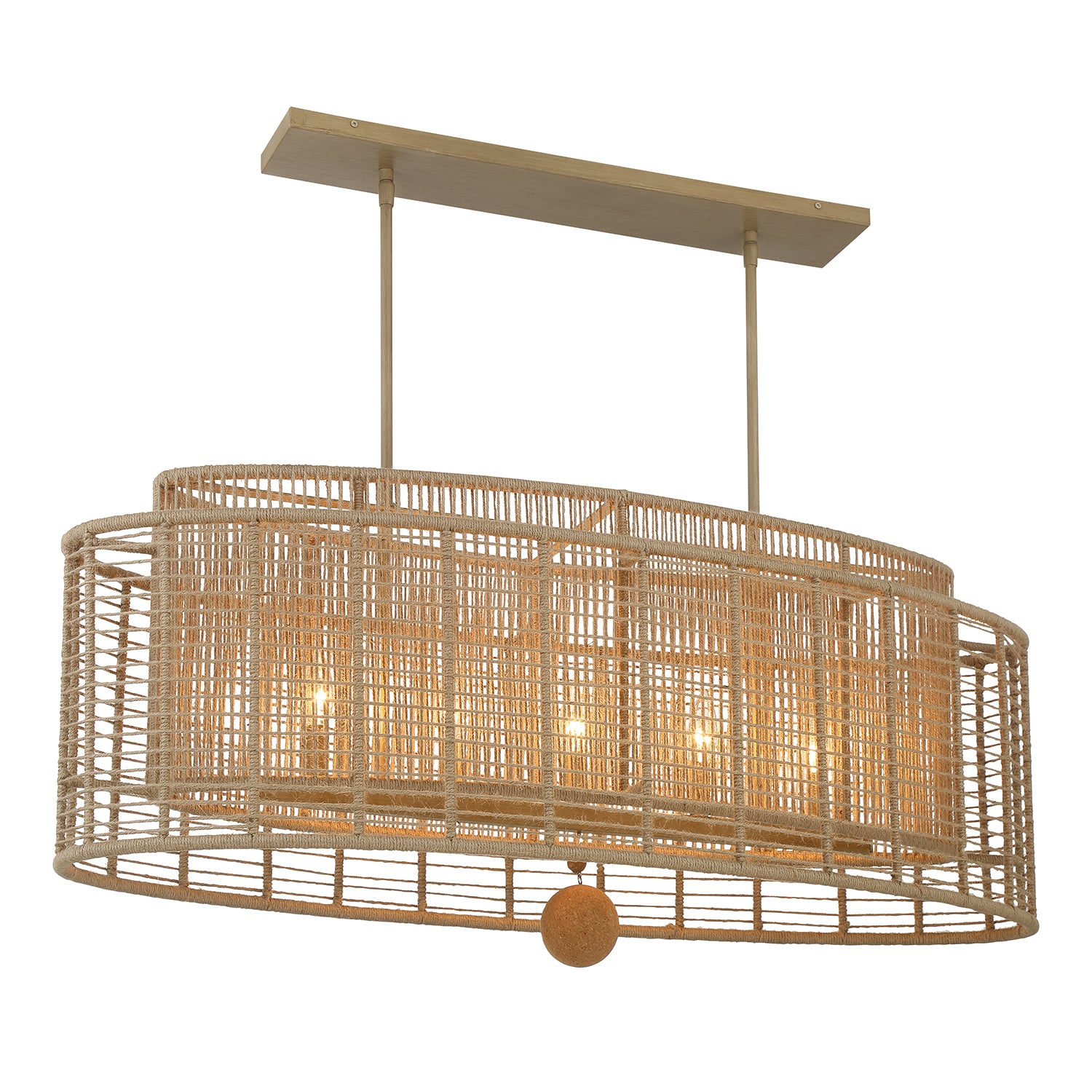 Jayna 41.75'' Burnished Silver Linear Oval Chandelier