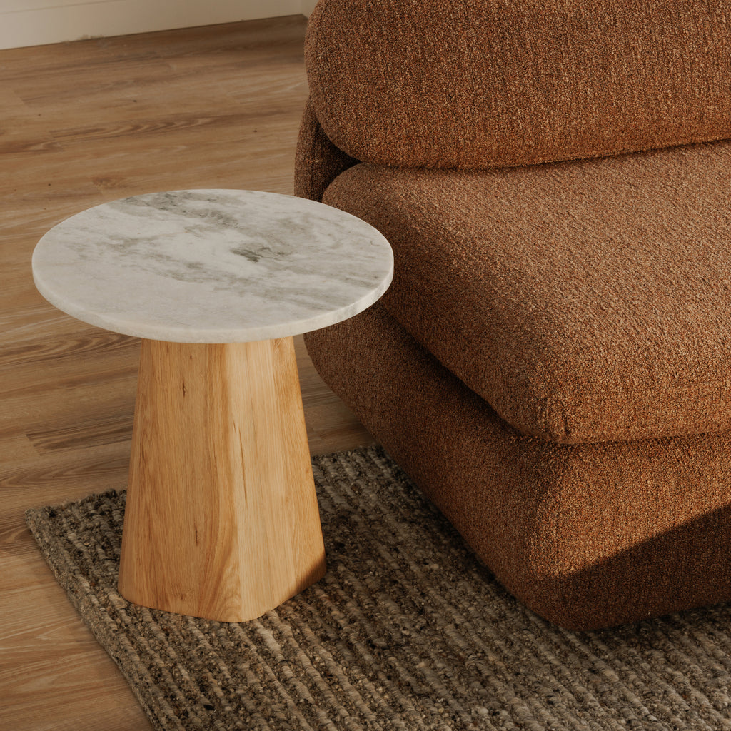 Evelyn Accent Table Ashen Grey Matrix Marble