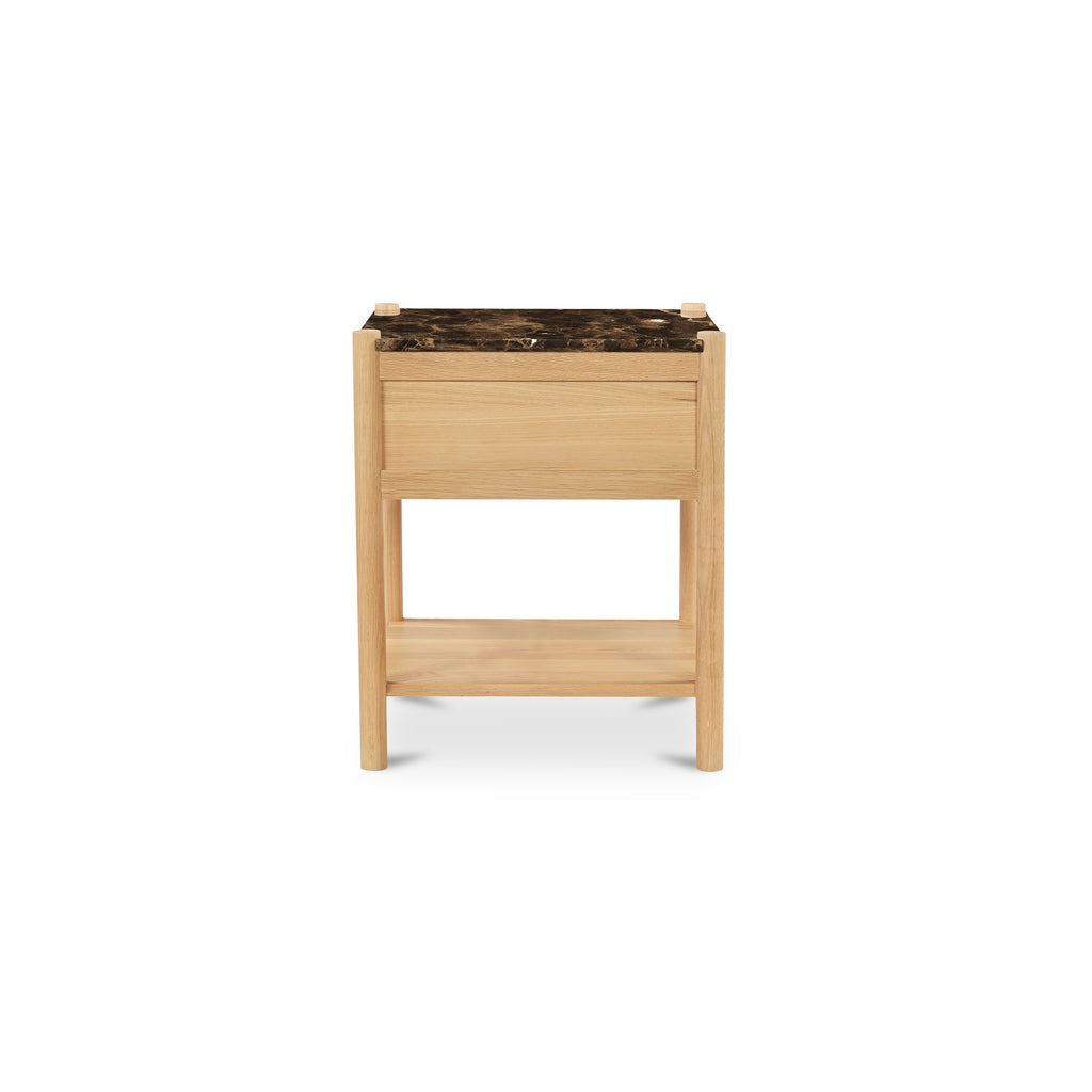 Elio Nightstand Dark Emperador Marble