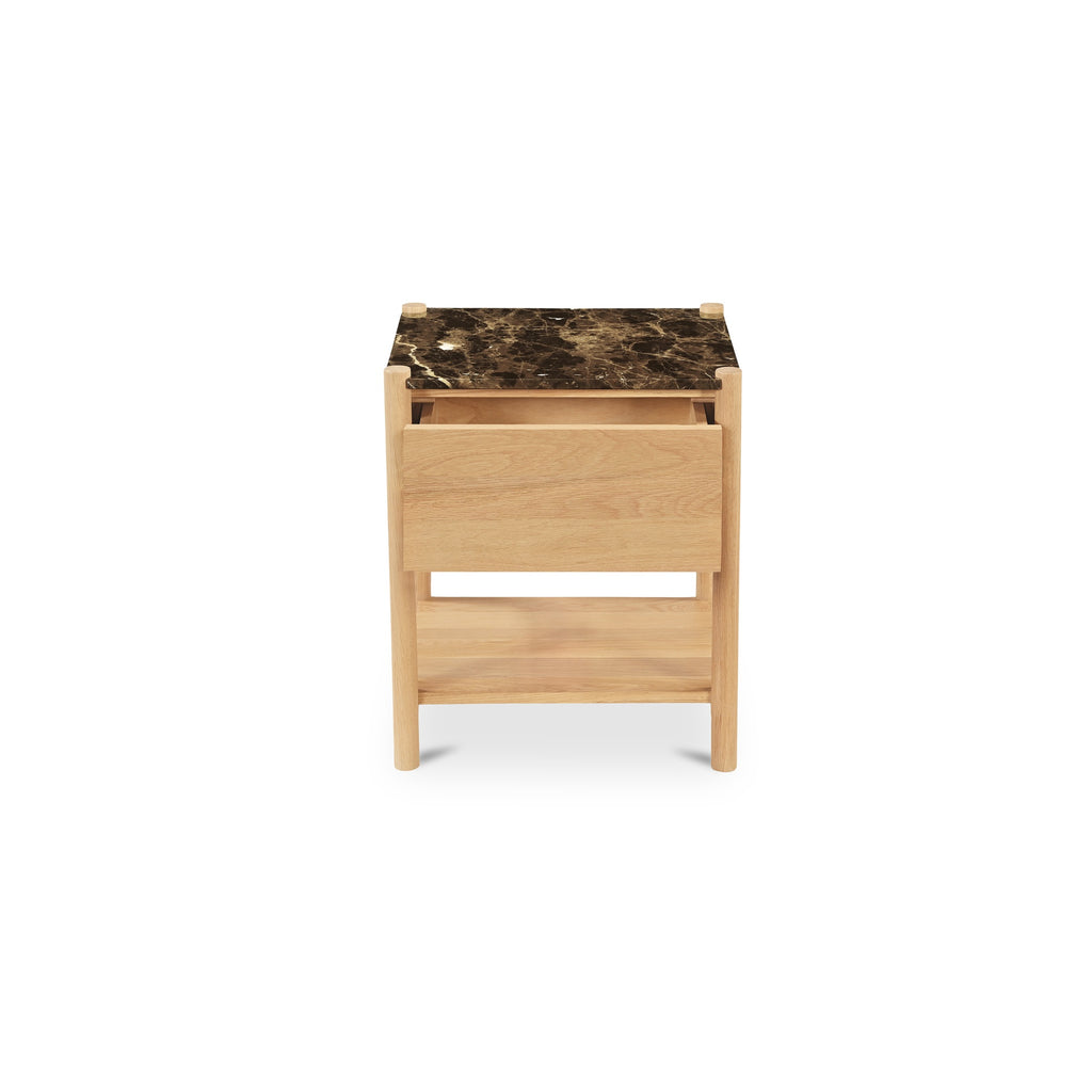 Elio Nightstand Dark Emperador Marble