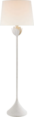 Alberto Large Floor Lamp | Plaster White | Linen Shade