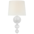 Talia 18" Sconce | Clear Swirled Glass | Linen Shade