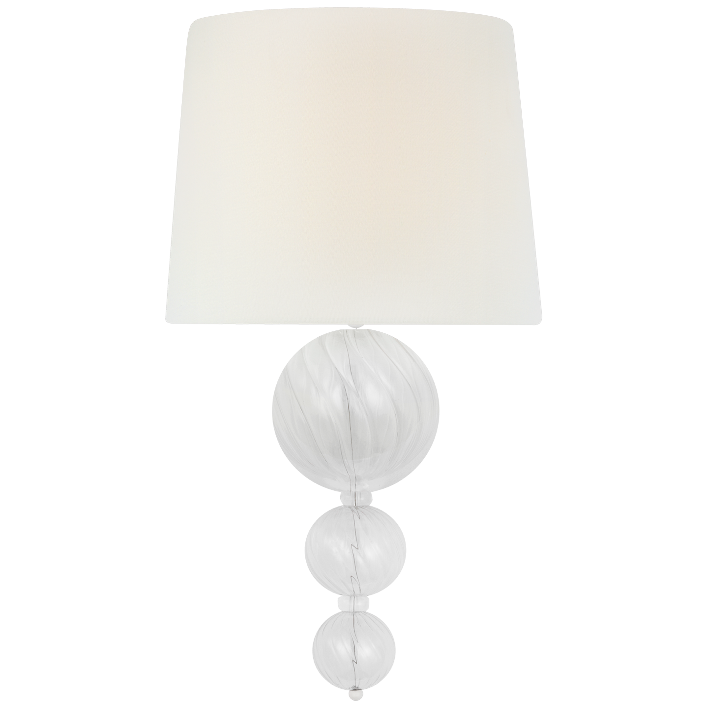 Talia 18" Sconce | Clear Swirled Glass | Linen Shade