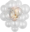 Talia Medium Sconce | Burnished Silver Leaf | Clear Swirled Glass