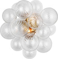 Talia Medium Sconce | Gild | Clear Swirled Glass