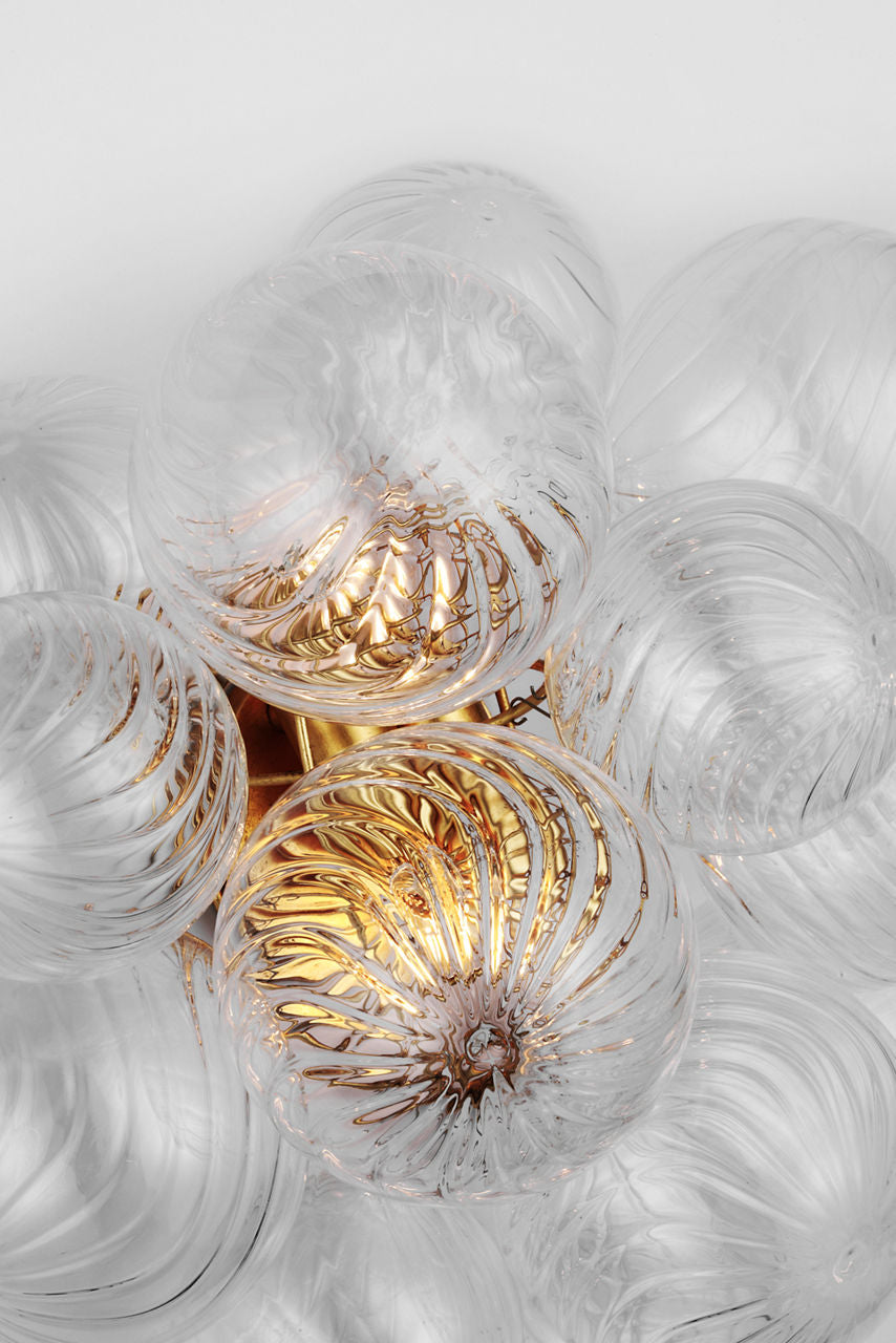 Talia Medium Sconce | Gild | Clear Swirled Glass