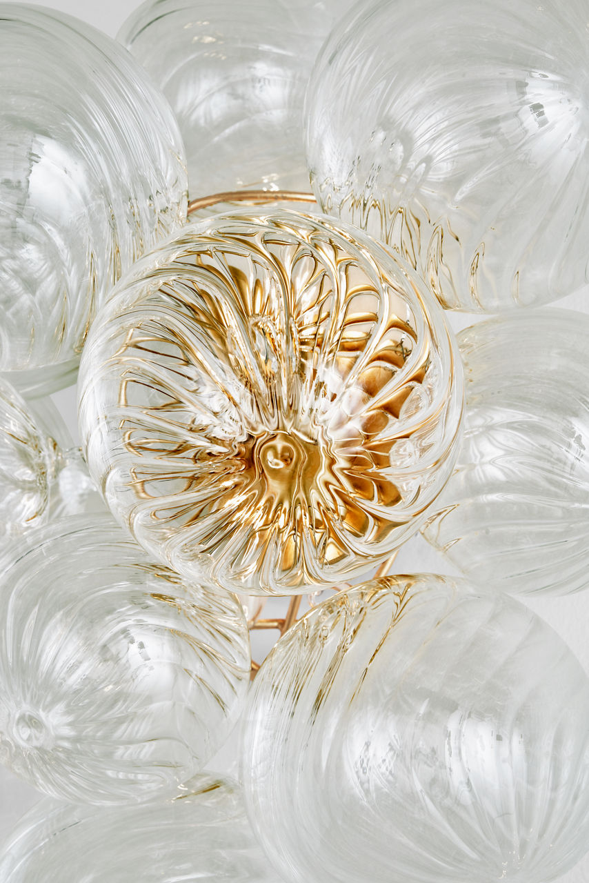 Talia Medium Sconce | Gild | Clear Swirled Glass