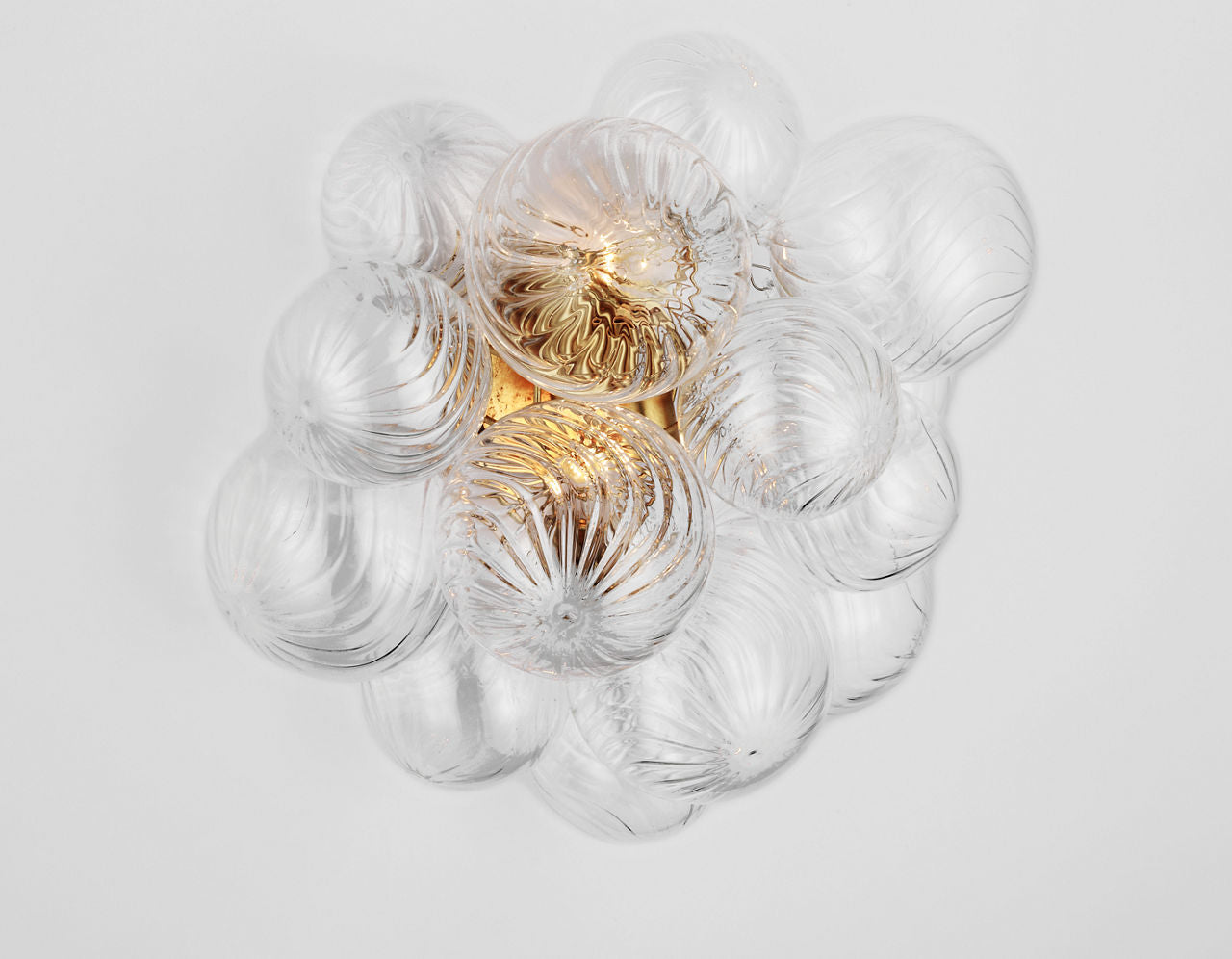 Talia Medium Sconce | Gild | Clear Swirled Glass
