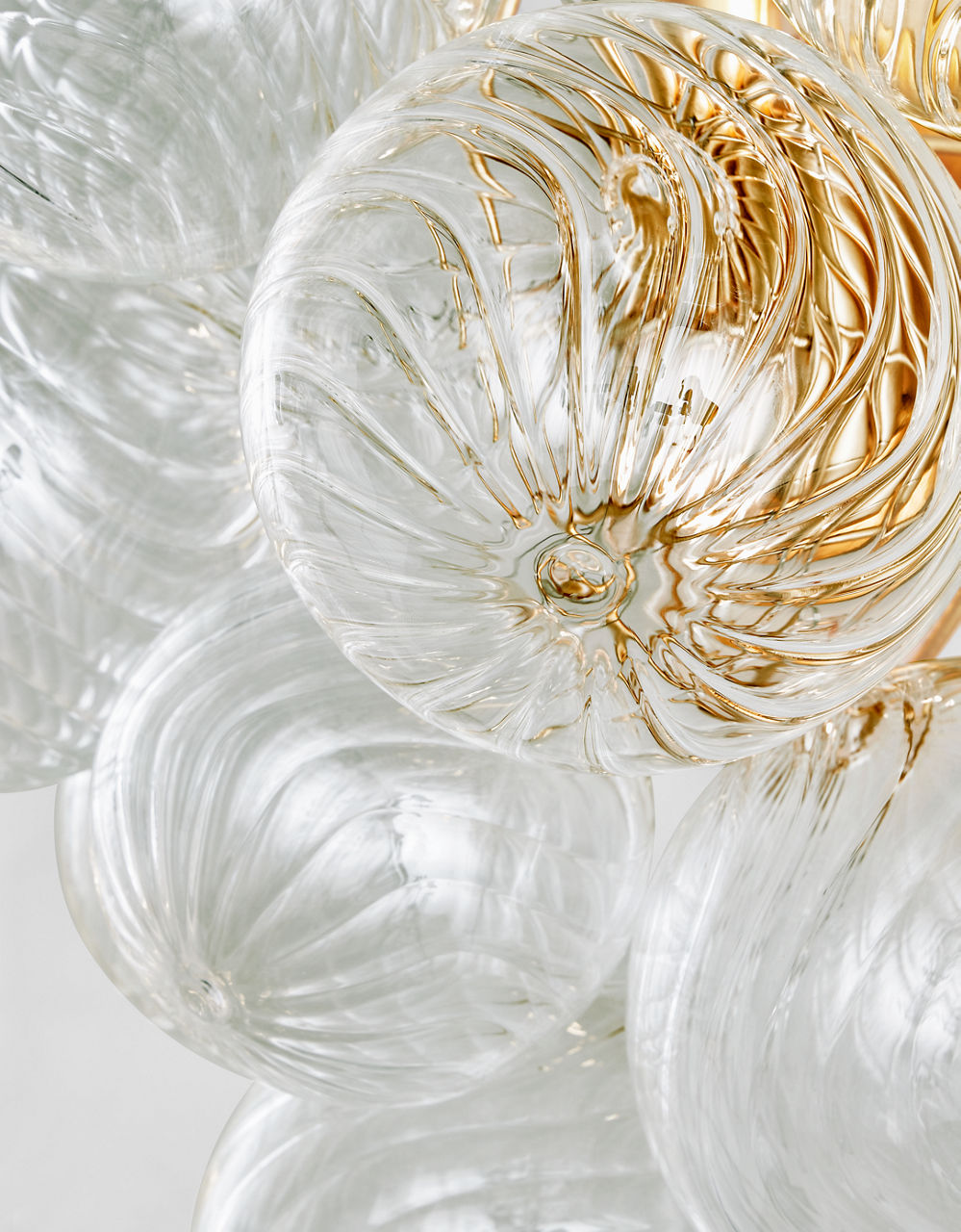 Talia Medium Sconce | Gild | Clear Swirled Glass