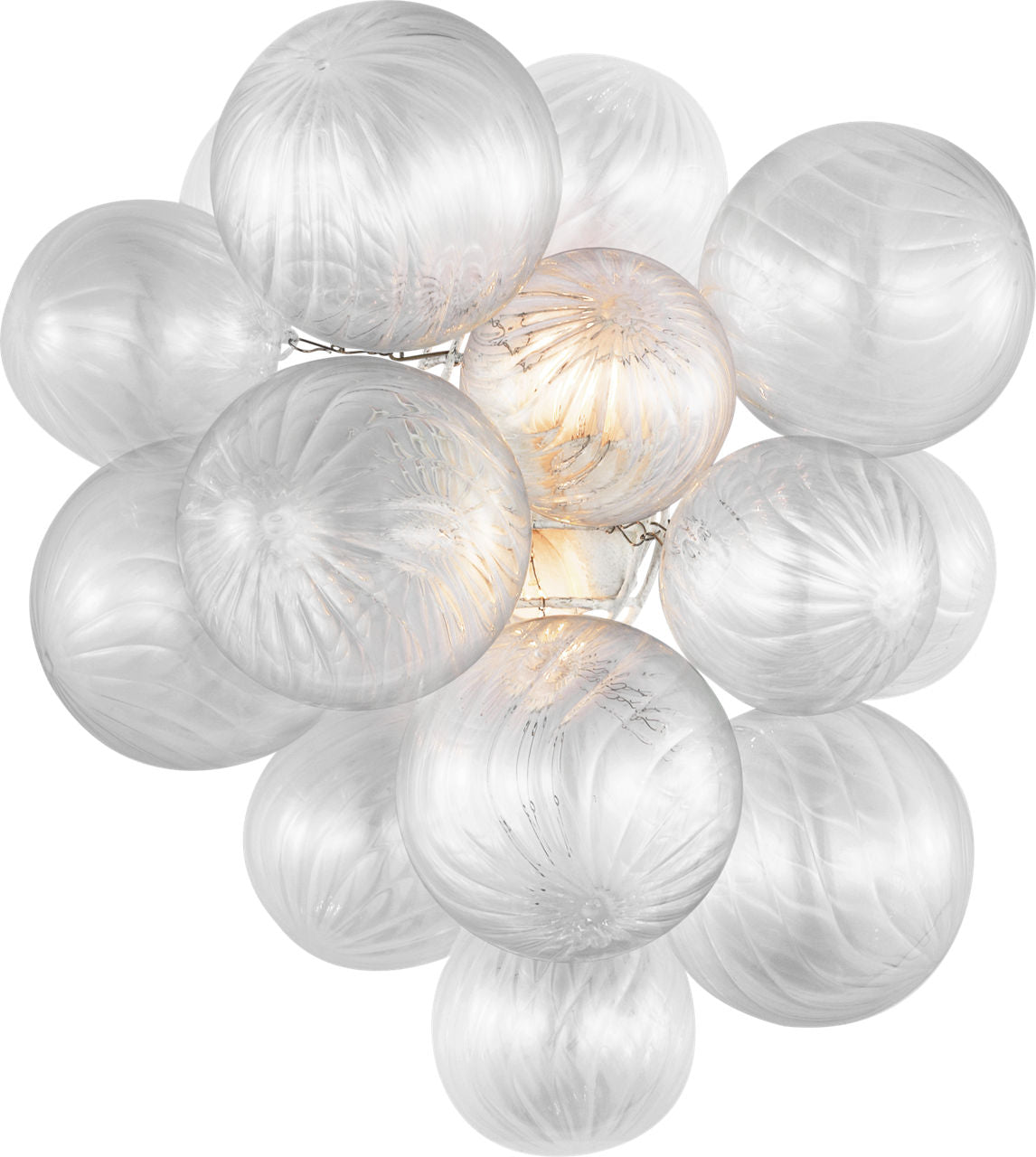 Talia Medium Sconce | Plaster White | Clear Swirled Glass