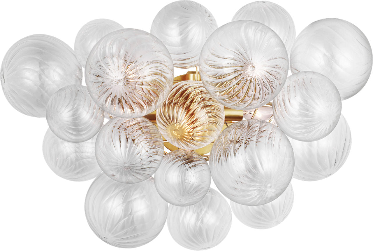 Talia Large Sconce | Gild | Clear Swirled Glass
