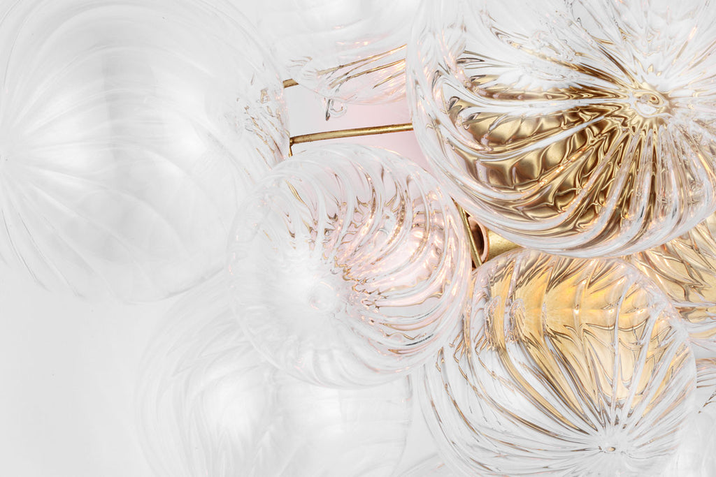 Talia Large Sconce | Gild | Clear Swirled Glass