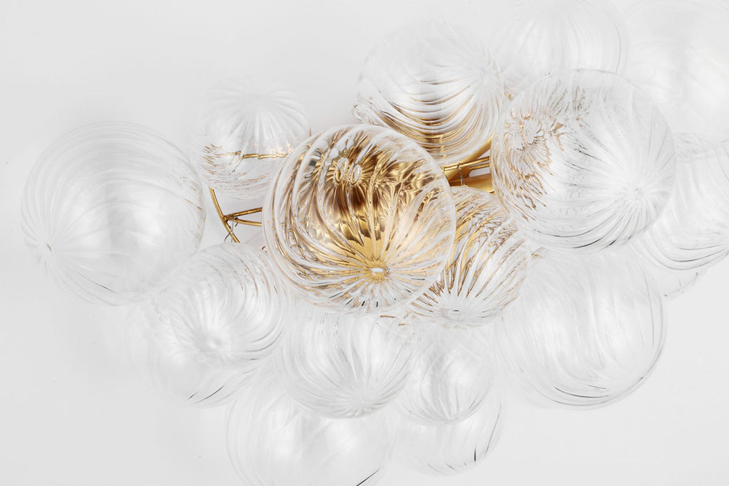 Talia Large Sconce | Gild | Clear Swirled Glass