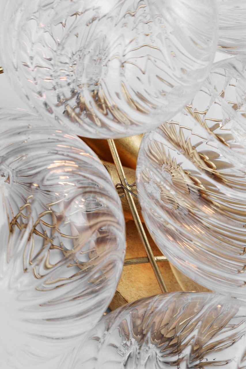 Talia Large Sconce | Gild | Clear Swirled Glass