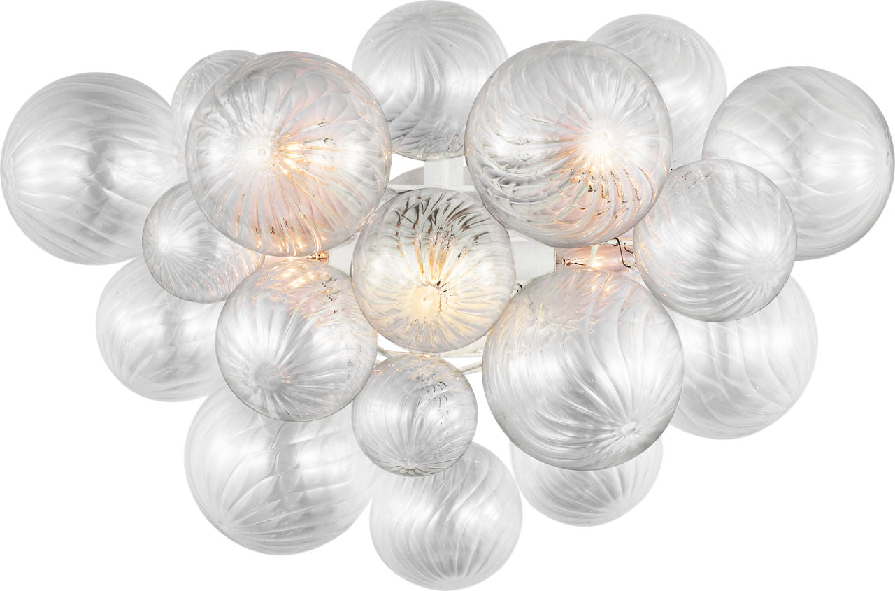 Talia Large Sconce | Plaster White | Clear Swirled Glass