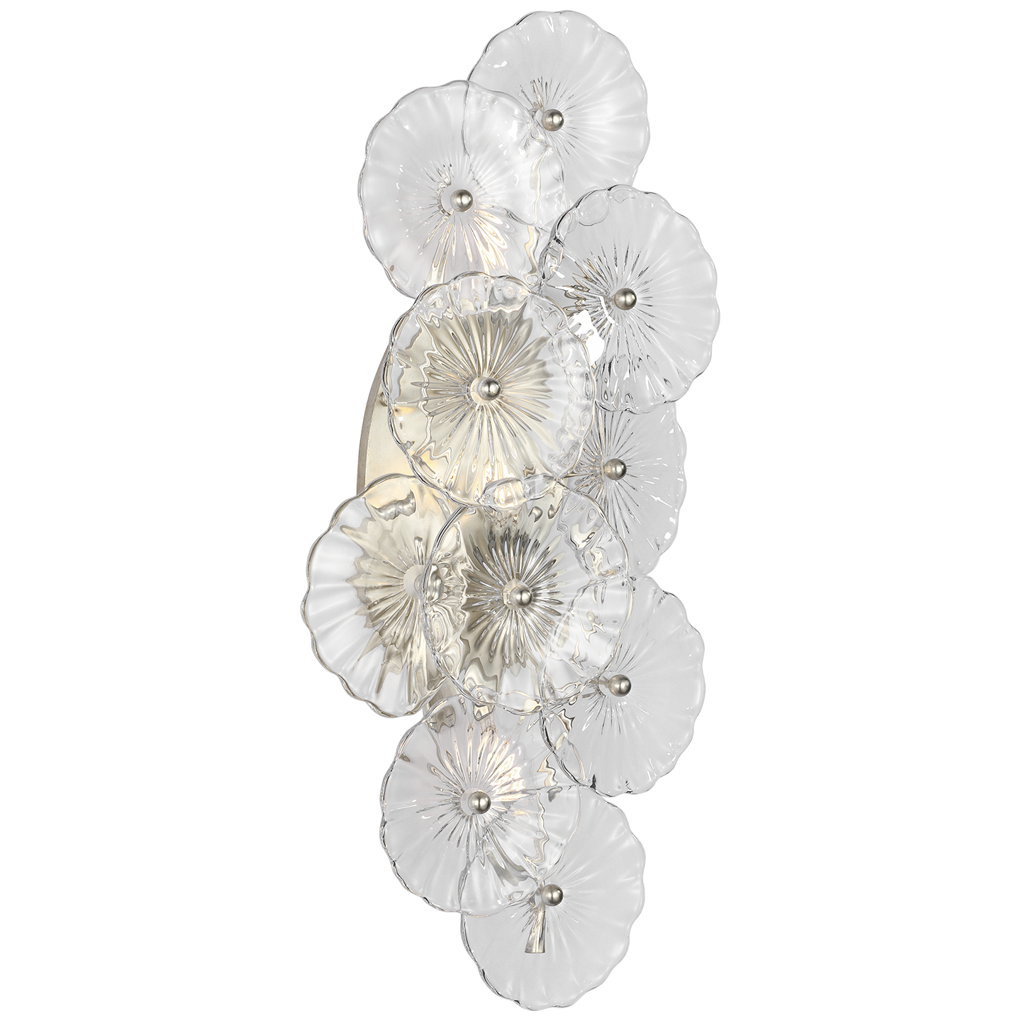 Gianna 21" Layered Sconce | Burnished Silver Leaf | Clear Glass