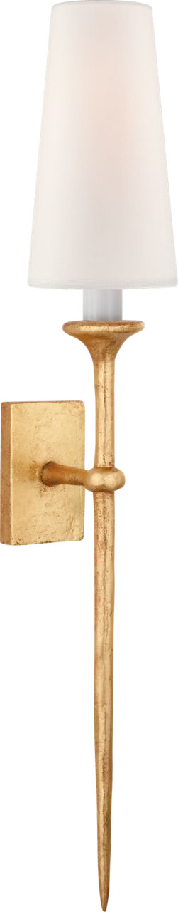 Iberia Single Sconce | Antique Gold Leaf | Linen Shade