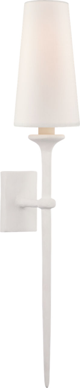 Iberia Single Sconce | Plaster White | Linen Shade