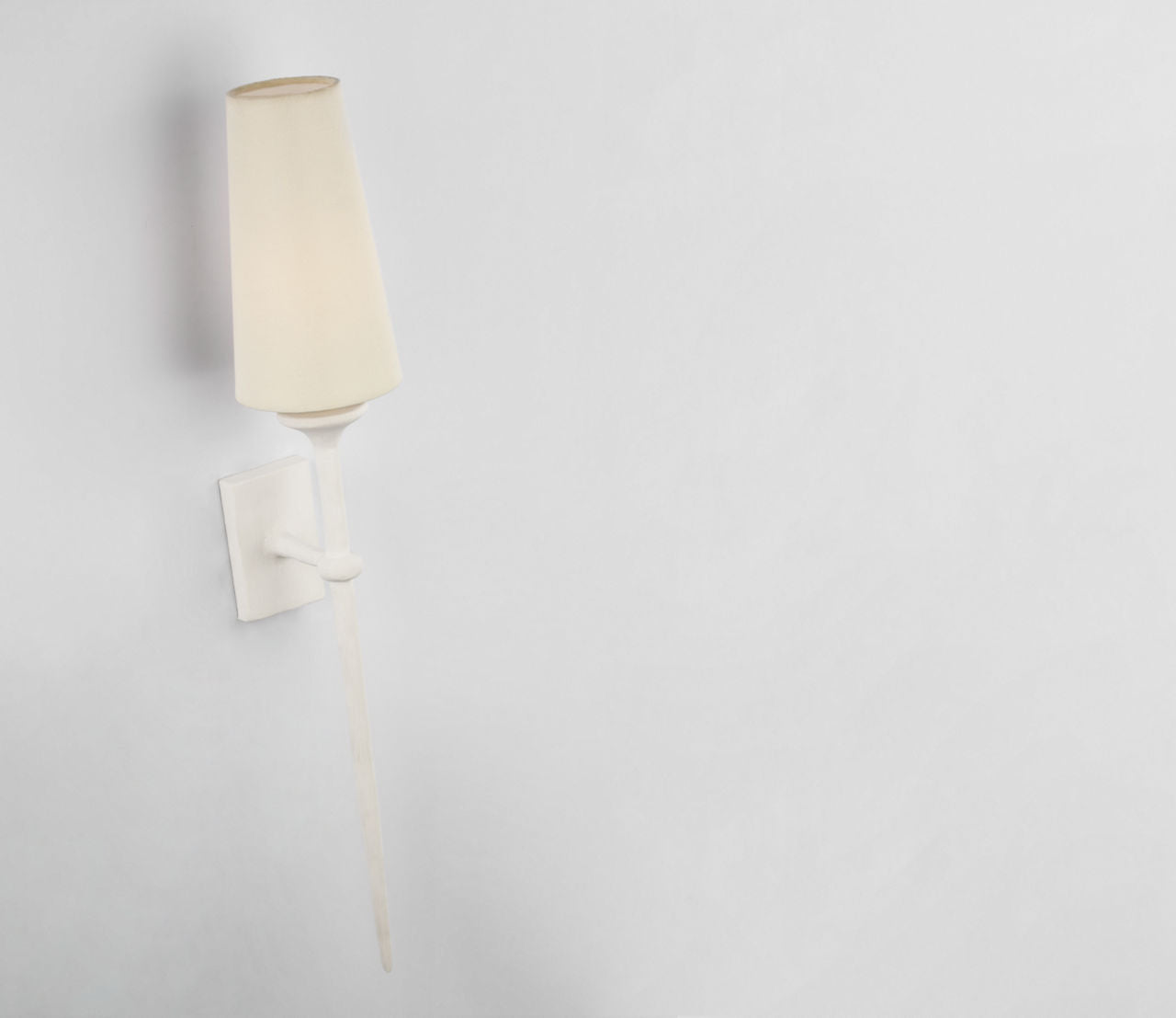 Iberia Single Sconce | Plaster White | Linen Shade