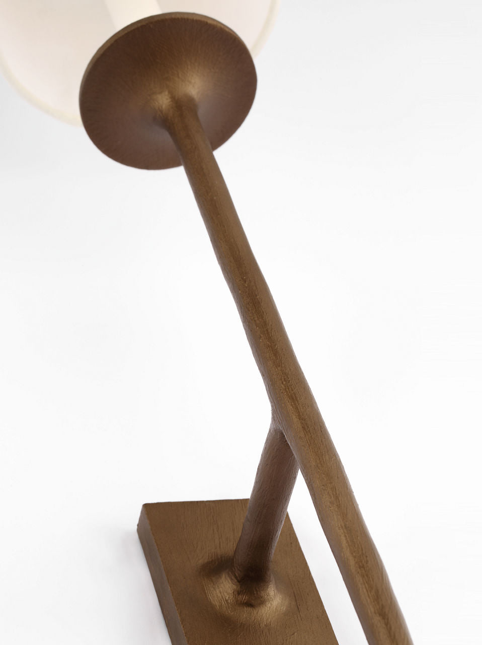 Catina Large Tail Sconce | Antique Bronze Leaf | Linen Shade