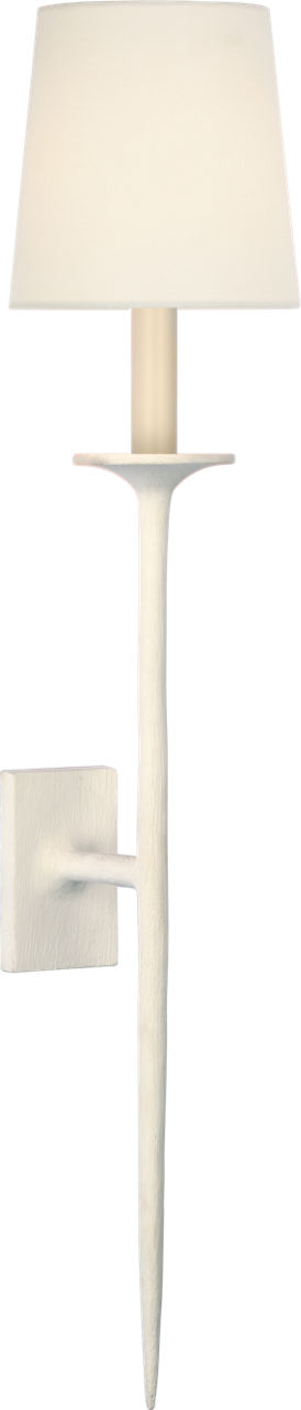 Catina Large Tail Sconce | Plaster White | Linen Shade
