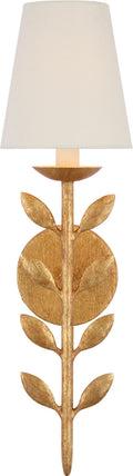 Avery 20" Sconce Antique Gold Leaf | Linen Shade