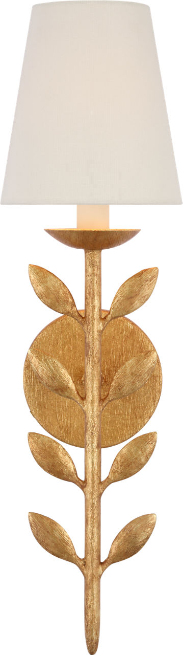 Avery 20" Sconce Antique Gold Leaf | Linen Shade