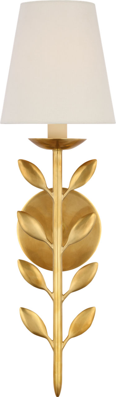 Avery 20" Sconce Hand-Rubbed Antique Brass | Linen Shade