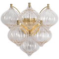 Caselli 15" Sconce | Hand-Rubbed Antique Brass | Gold Fleck Glass