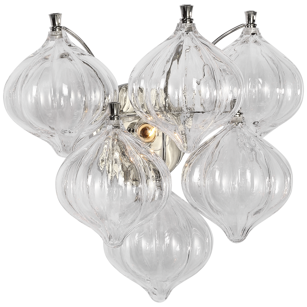 Caselli 15" Sconce | Polished Nickel | Clear Glass