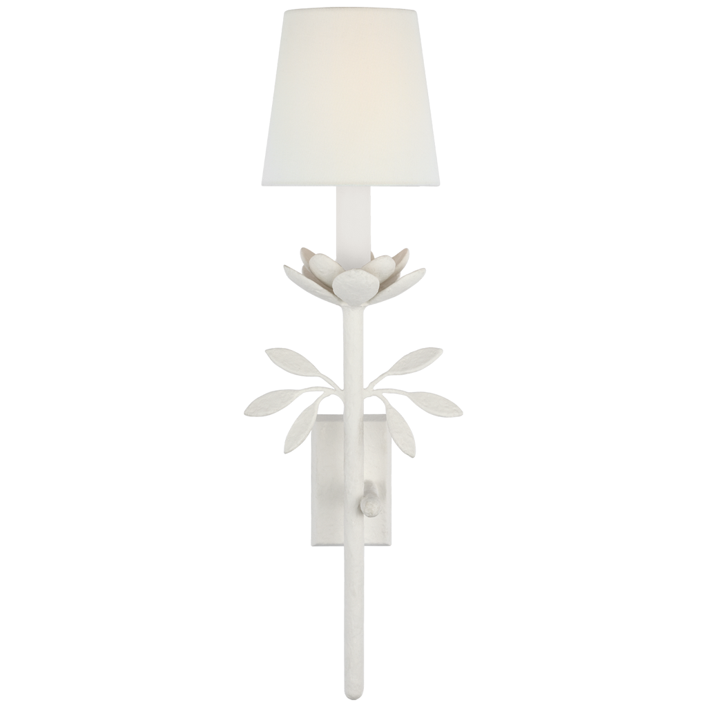 Clementine 22" Tail Sconce | Plaster White | Linen Shade