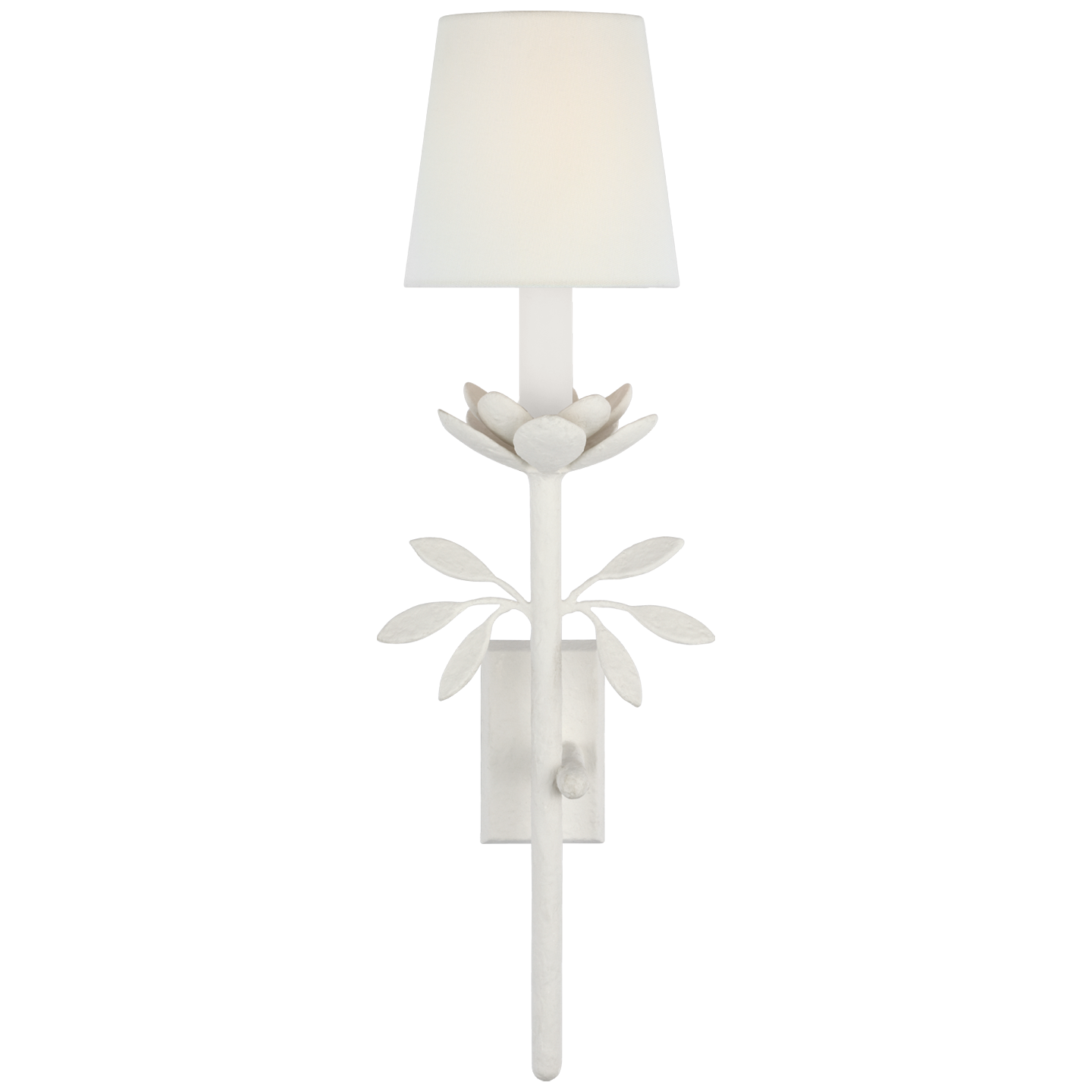 Clementine 22" Tail Sconce | Plaster White | Linen Shade